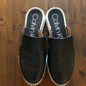 Calvin Klein leather slides
